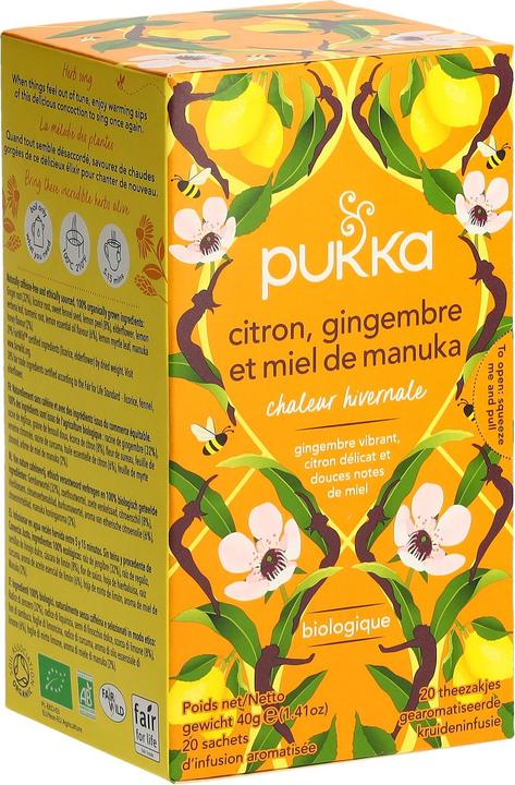 Image du produit Pukka Citron, gingembre et miel de Manuka (40 g)