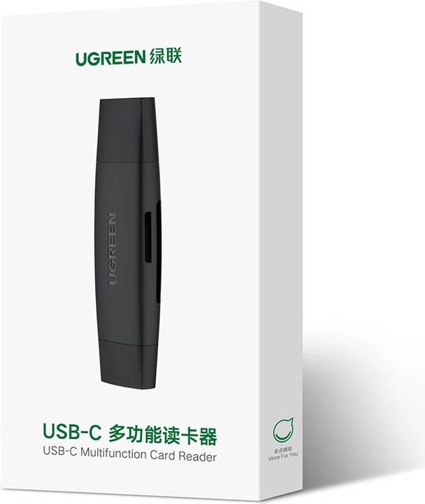 Actual product image Ugreen CM304 USB + USB-C Adapter Card Reader SD + microSD (black) (USB-C)
