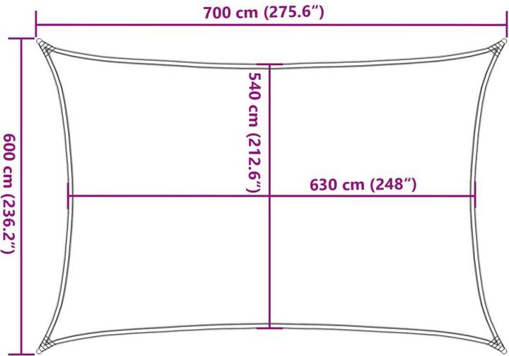 Produktbild vidaXL Sonnensegel (600 x 700 cm)