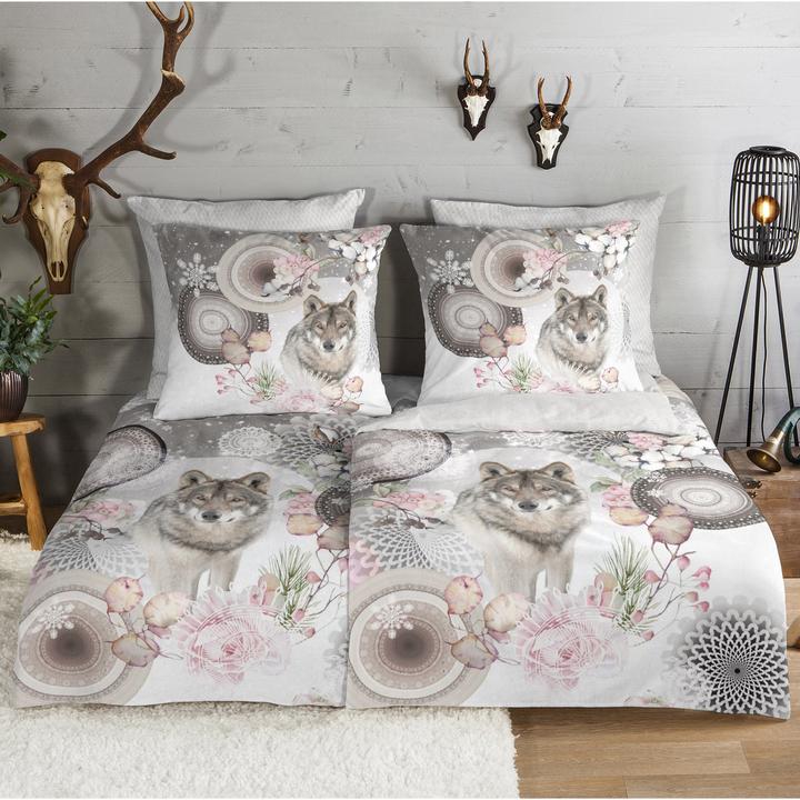 Produktbild HIP Flanell Bettwäsche Isaci grey (Bettwäsche Set, 135 x 200 cm, 80 x 80 cm)