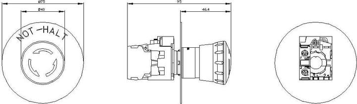 Produktbild Siemens Emergency stop pushbutton, 22mm, red