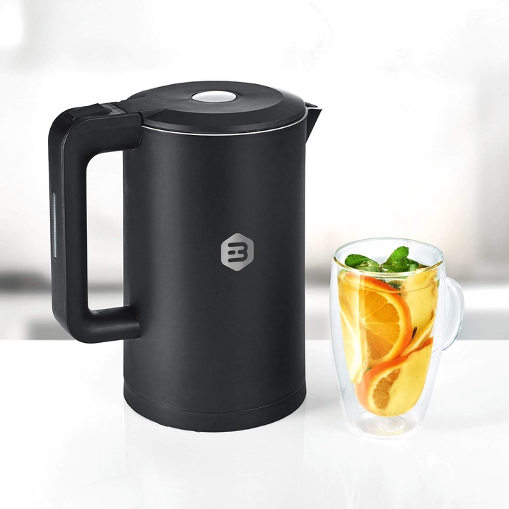 Produktbild Balter Wasserkocher 1,7 L, Edelstahl, 2200 W – kabellos, Kalkfilter, Cool-Touch-Griff, Schwarz (1.70 l)
