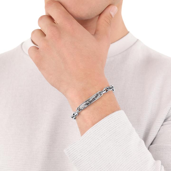 Immagine prodotto S.Oliver Bracciale da uomo, acciaio inossidabile, diaspro (22 cm, Acciaio inossidabile)
