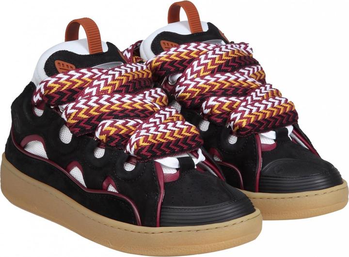 Image du produit Lanvin baskets curb en cuir et en daim blanc et bordeaux (44)