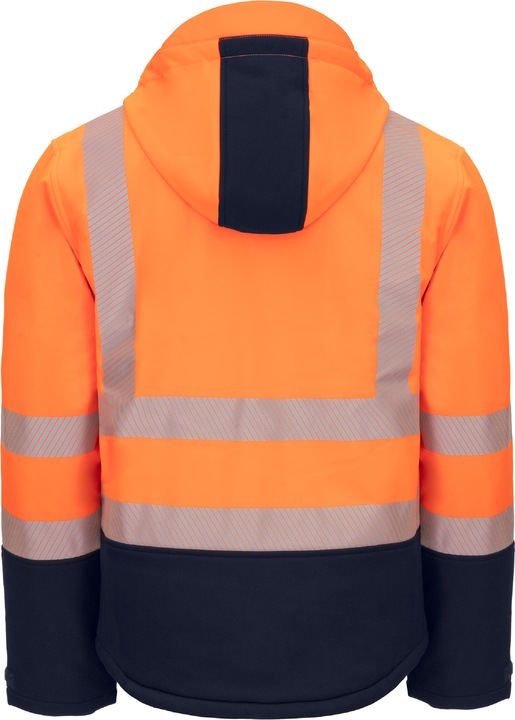 Actual product image Nitras High visibility softshell jacket neon orange/navy blue, size S (5XL)