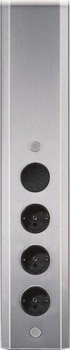 Thebo Socket outlet element PROFI 3f socket outlet, 1 switch, stainless steel, 2m