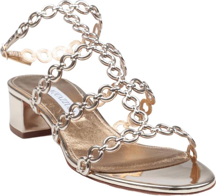 Immagine prodotto Aquazzura Aquazzurra infinity chain ​​35 sandal in mirrored leather, gold color (38)