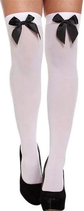 Actual product image Henbrandt Weisse Overknees mit schwarzer Schleife
