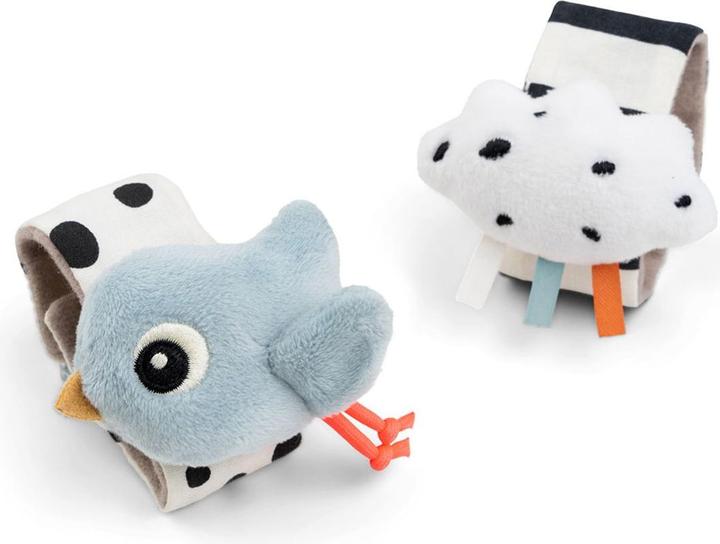 Actual product image Done by Deer Rasseln & Greiflinge Rasselarmband 2er Pack - Happy Clouds -