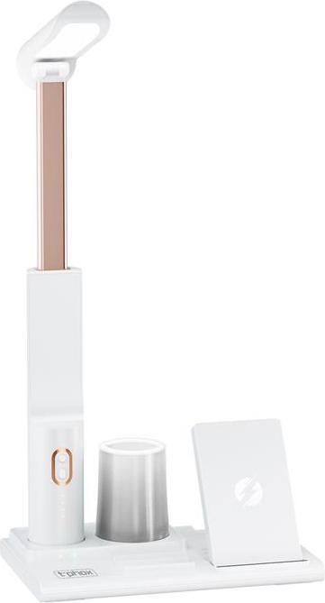 Produktbild T-Phox Schreibtischlampe 5-in-1 mit kabellosem Ladegerät und Lampe, Weiss / Weiss