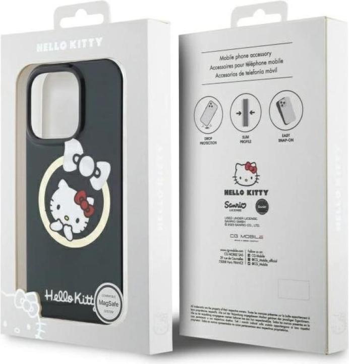 Produktbild Hello Kitty HKHMP16LHFLBK iPhone 16 Pro 6,3" czarny/black hardcase IML Fun bow Magsafe (Apple iPhone 16 Pro)