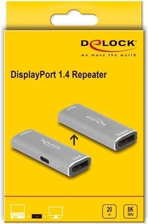 Actual product image Delock DisplayPort 1.4 Repeater 8K 30 Hz 20 m (5.80 cm)