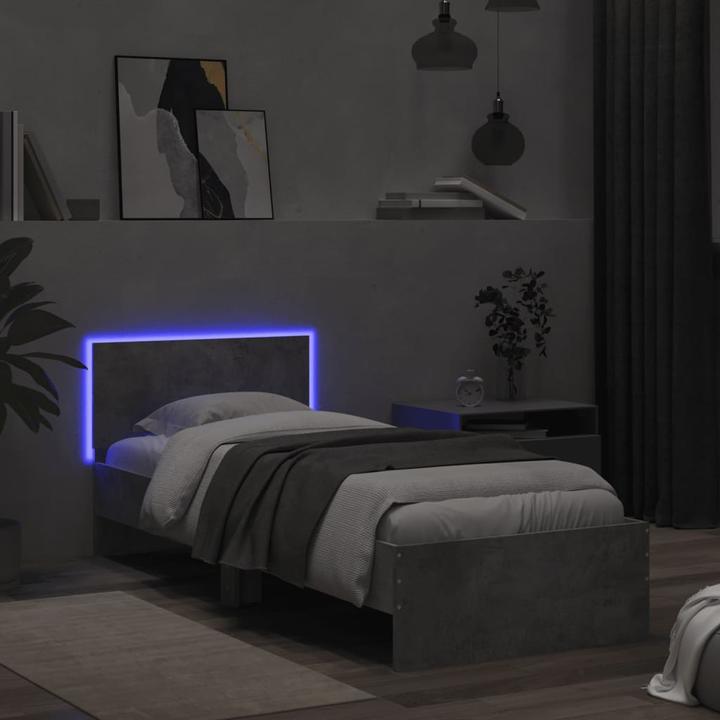 Produktbild VidaXL Bettgestell mit Kopfteil und LED-Leuchten (100 x 200 cm)