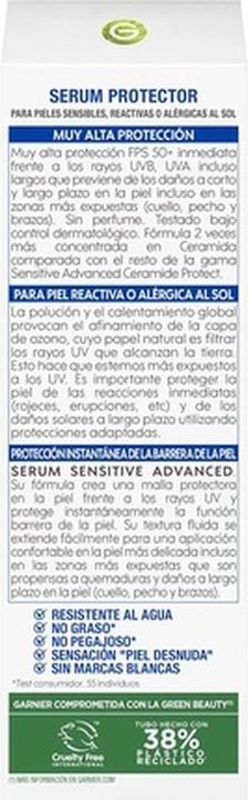 Immagine prodotto Garnier Siero corpo SENSITIVE ADVANCED SPF50 125ml (Crema solare, SPF 50, 125 ml)