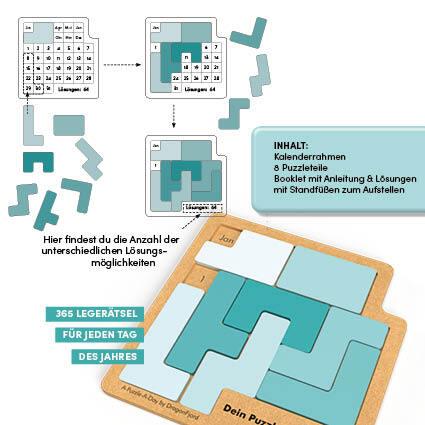 Image du produit Votre calendrier puzzle. Placez la date - un puzzle pour chaque jour de l'année (Allemand)
