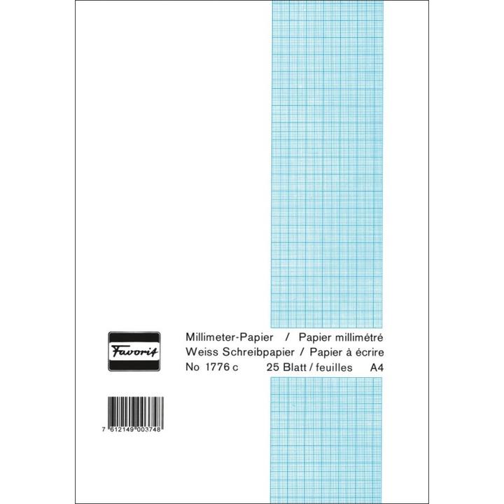 Immagine prodotto Favorit Blocco di carta millimetrata bianca (21 x 29,7 cm, Quadretti)