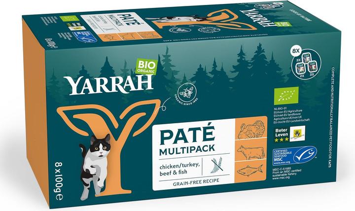 Actual product image Yarrah BIO wet food Multipack 3 types (Senior, Adult, Junior, 8 pcs., 800 g)