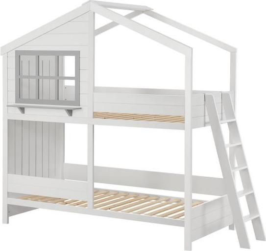 Immagine prodotto Juskys Casa dei sogni con letto a soppalco per bambini con tetto e scala (90 x 200 cm)