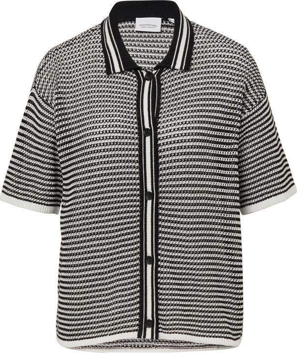 Produktbild Comma Strickjacke Luftiger Kurzarm-Cardigan mit Polokragen (36)
