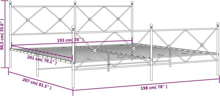 Image du produit vidaXL Bettgestell (193 x 203 cm)