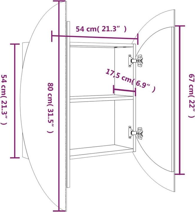 Produktbild vidaXL Badezimmerschrank (54 x 54 x 54 cm)