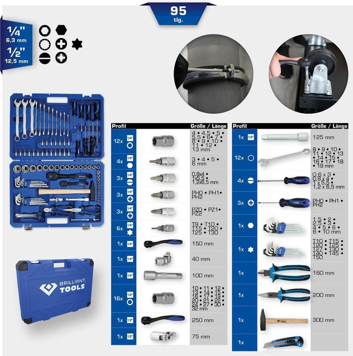 Actual product image Brilliant Tools Universal case set, 95 pcs. (95 pieces)