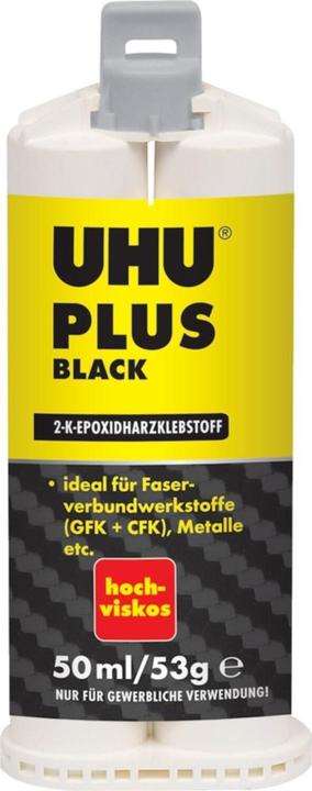 UHU Plus Black Hochviskos Zwei-Komponentenkleber 45685 50 ml (53 g, 50 ml)