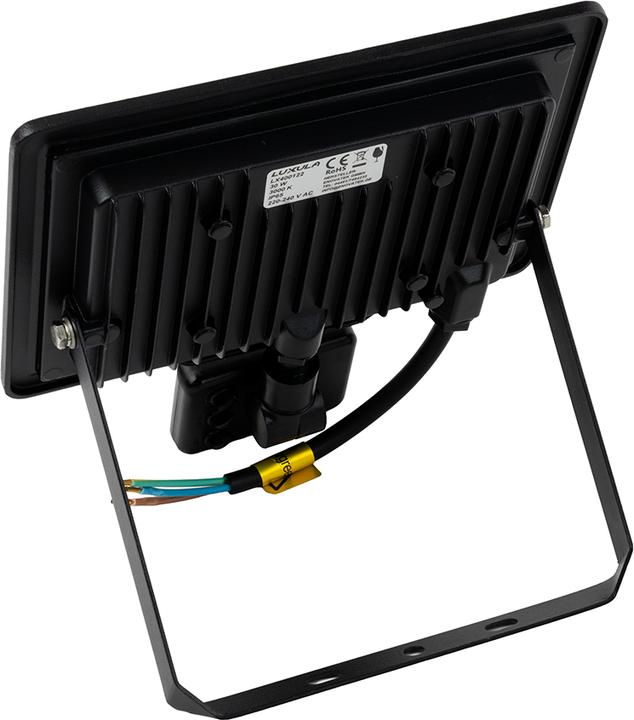 Actual product image Luxula LED floodlight with motion detector, EEK: F, 30W, 3000lm, 4000K, black (3000 lm, IP65)