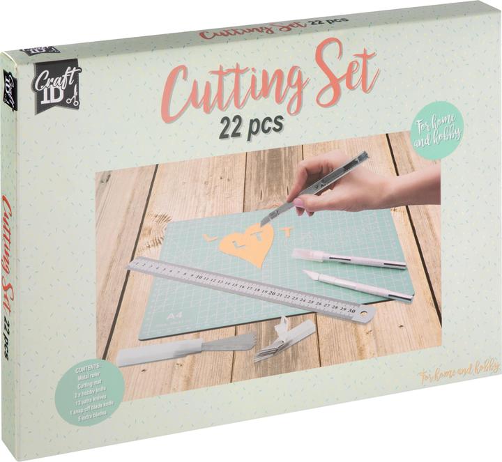 Image du produit Grafix Craft ID - Cuttingmat set A4 with knifes - 22 pcs (CR1303/25GE)