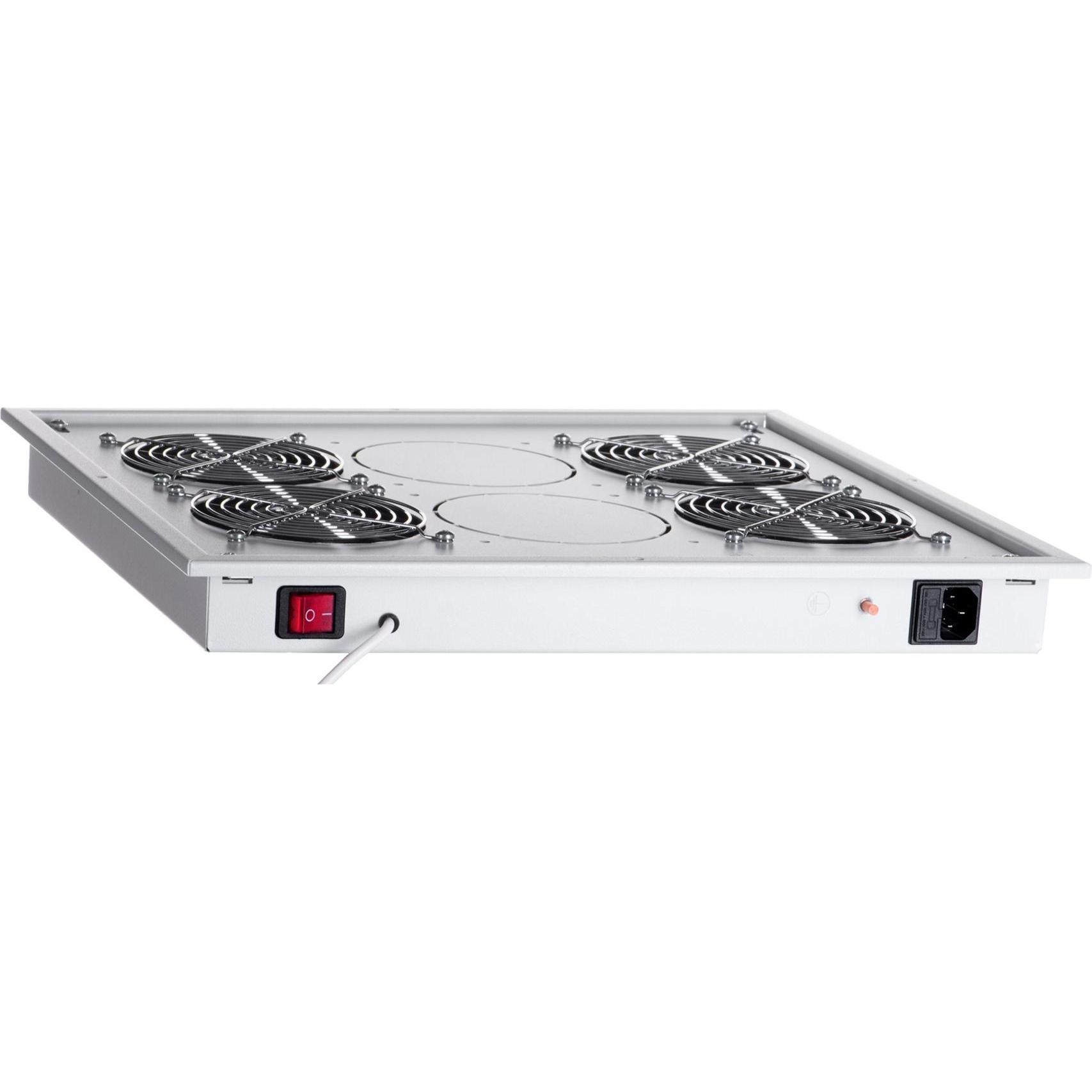 Thumbnail - Triton Fan Unit Rack-Lüfterfach (230 V) mit Thermostat (4 Lüfter), Serverschrank Zubehör, Grau