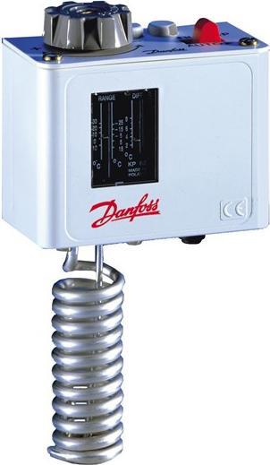 Produktbild Danfoss KP62 termostat - -30-15 gr, Auto, SPDT, Rumføler, 40x30 mm, IP30