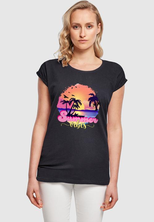 Produktbild Merchcode Ladies Summer Vibes Sunset Extended Shoulder Tee - 116527 (3XL)