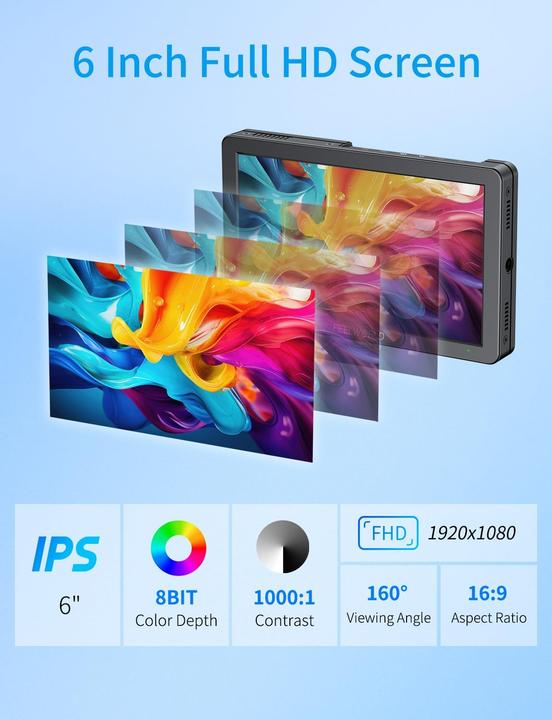 Immagine prodotto Feelworld T6 6" Monitor with Metal Case (6")