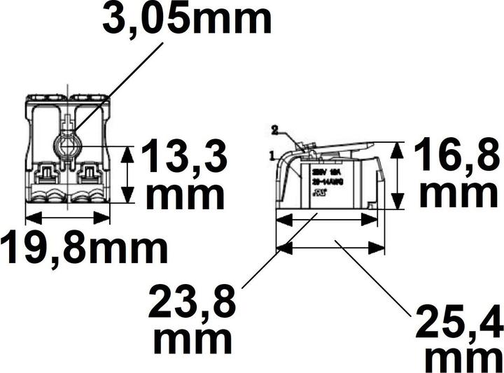 Actual product image Isoled Connection terminal 2x2-pole, 0.5-2.5mm², max. 450V/16A