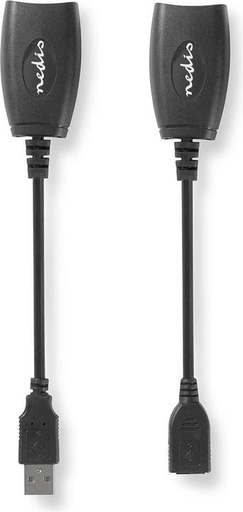 Produktbild Nedis Aktive USB-Kabel | USB 1.1 | USB-A Stecker | RJ45 Buchse | 12 Mbps | 0.20 m | Rund | Vernickel (0.20 m, USB 1.1)