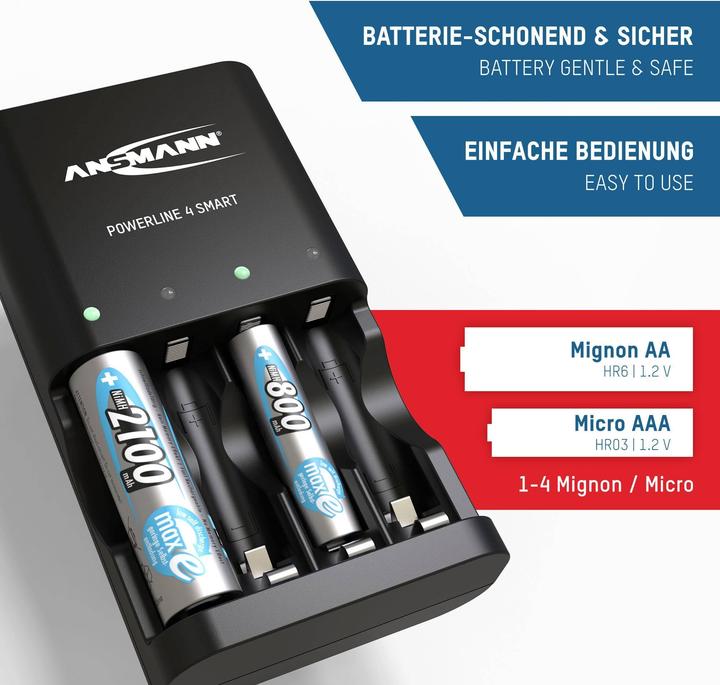 Productafbeelding Ansmann Plug-in lader lijn 4 (1 Pcs., AA, AAA, Lader zonder batterij)