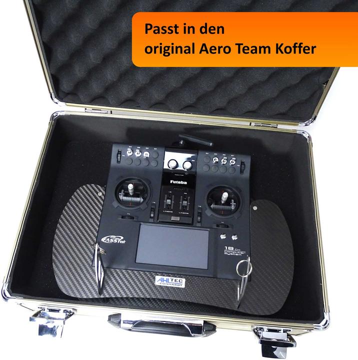 Actual product image AHLtec transmitter console futaba fx-20 to fx-36 black standard transmitter console bracket, without hand