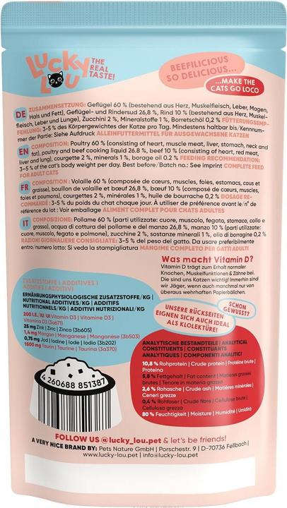 Actual product image Lucky Lou Cat wet food (Adult, 1 pcs., 134 g)