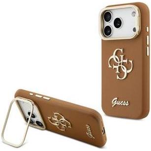 Guess PU Grained 4G Logo Stand Camera Frame Case für Apple iPhone 17 Pro - brown (Apple iPhone 17 Pro), Cover smartphone, Marrone