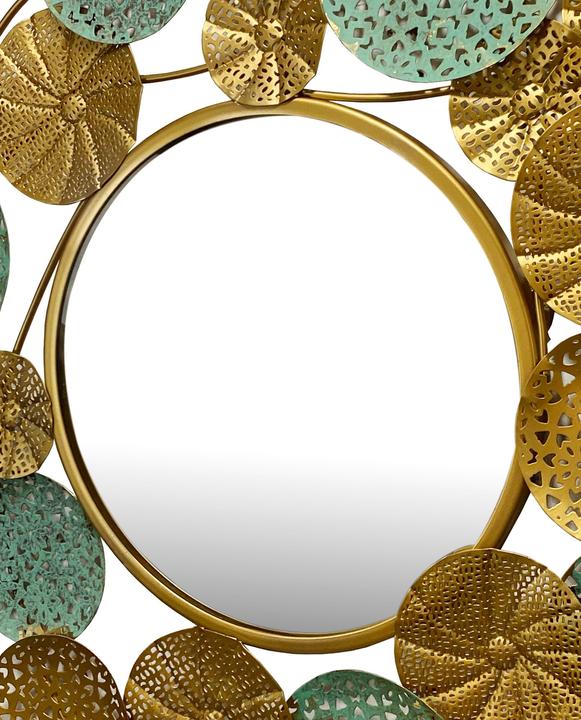 Image du produit FineBuy miroir mural miroir couloir rond métal 80x77 cm miroir couloir miroir suspendu (Ø 80 cm)