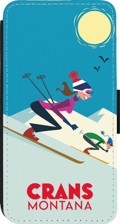 Actual product image PhoneLook Coque Wallet noir Crans-Montana Ski Downhill (Apple iPhone 13 Pro)