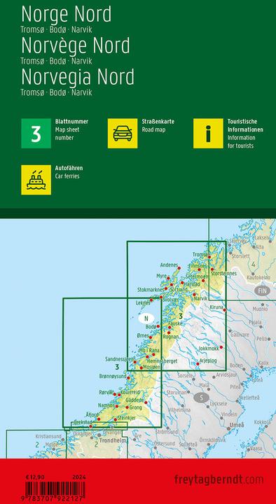 Actual product image Norway North, Road Map 1:400.000, freytag & berndt