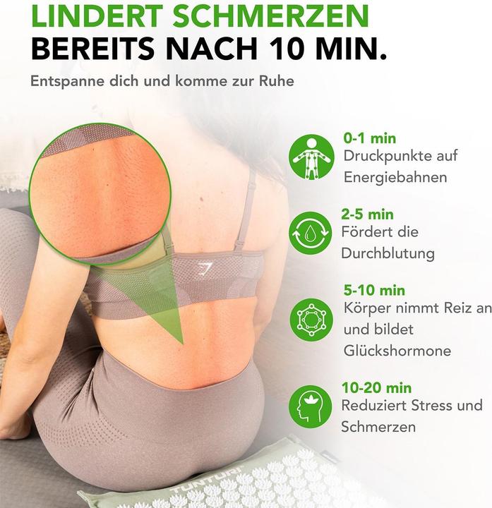 Immagine prodotto Tunturi Akupressurmatte Pro mit Kissen, div.Farben (20 mm)