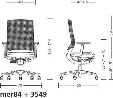 Produktbild Klöber Bürostuhl Mera Netz Grau