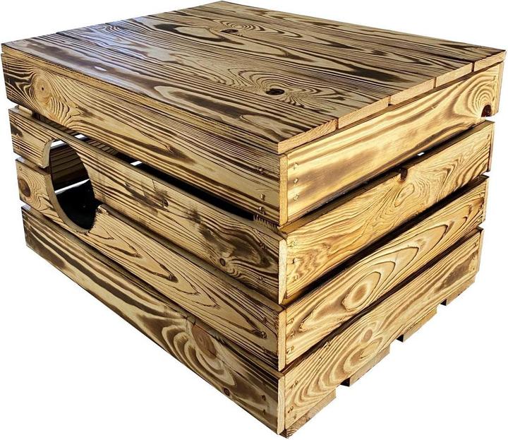 Produktbild Holz Zollhaus Korbhöhle Vintage (Katze)