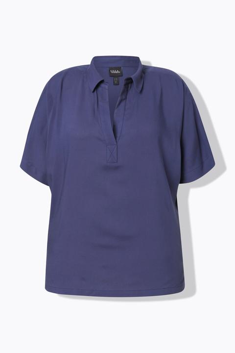 Actual product image Ulla Popken Cold Shoulder Collared Blouse (60)