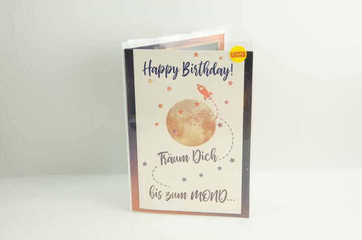 Produktbild Süssmeier-Leonas Soundkarte A5 mit Licht Mond Happy Birthday