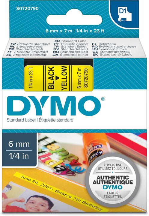 Actual product image Dymo S0720790 Standard tape (0.60 cm, Yellow)