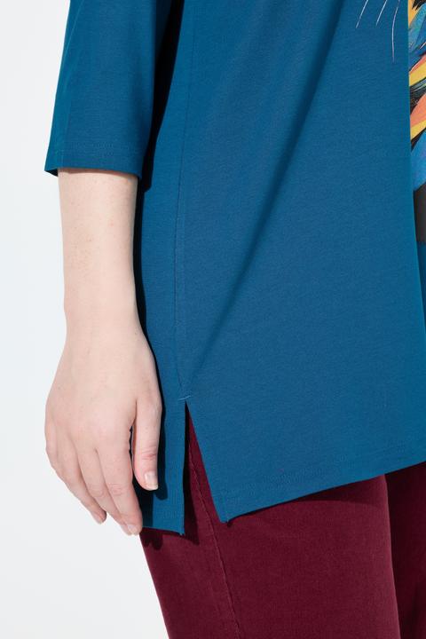 Produktbild Ulla Popken Shirt, Katzenmotiv, A-Linie, Carree-Ausschnitt, 3/4-Arm (62)