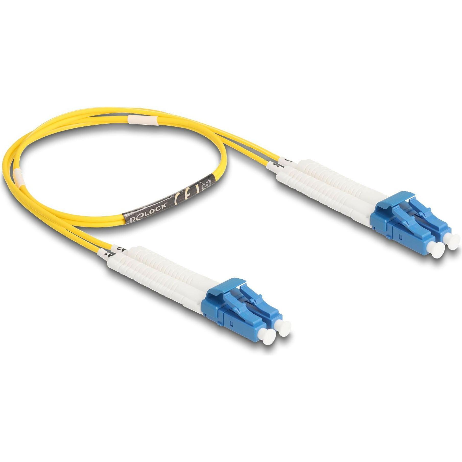 Delock Cavo in fibra ottica LC-D > LC-D monomodale OS2 angolato 0,5 m (0.50 m), Cavo di rete